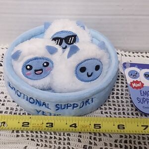 Emotional Support Yeti Plush Mini Trio - Light Blue & White